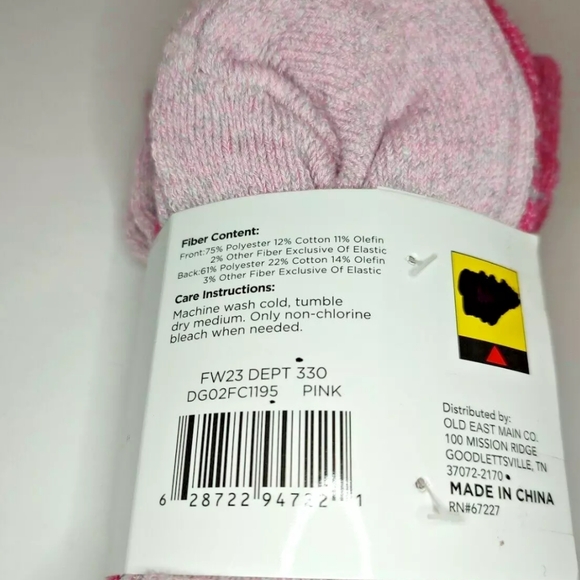 Old East Main Company 2 Pack Women Boot Socks Shoe Size 4-10 Pink Fabric Blend - Picture 4 of 6